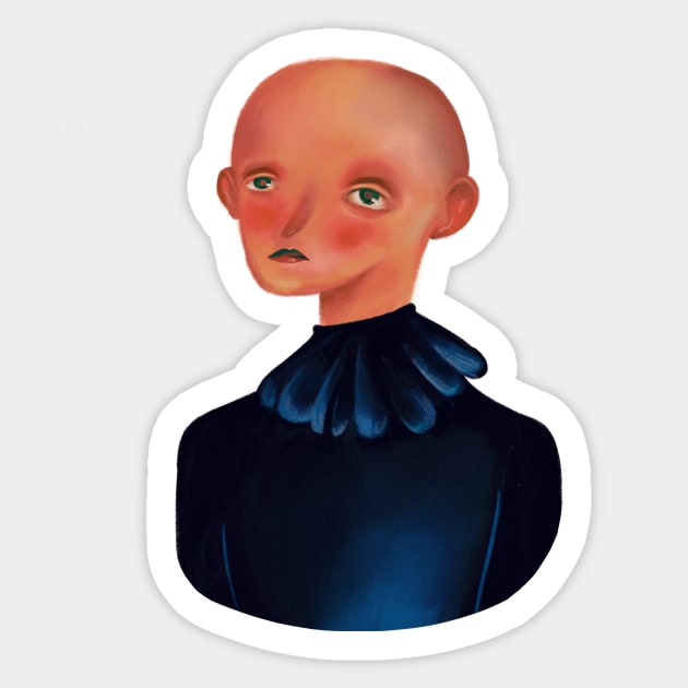 Bald boy from a dark tale Sticker by Best Print